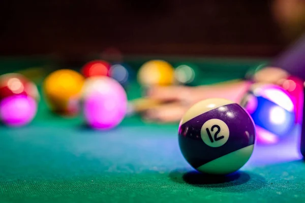 American Snooker Dilliard Balls Pool Table Set Balls Sport Concept — Stock Photo, Image