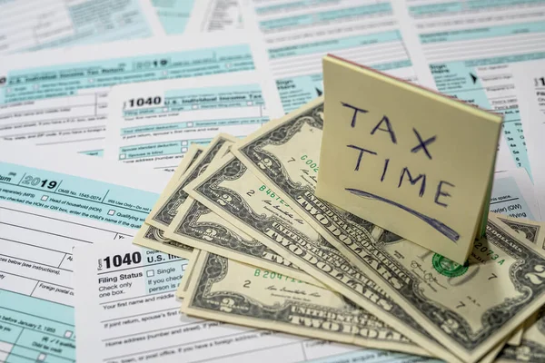 Dollars Tax Forms 1040 Financial Concept Tax Time — Stock Photo, Image