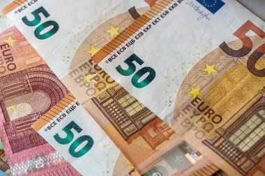 Parlak euro banknotları, ekonomik. para arkaplanı