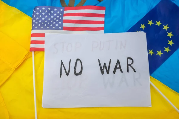 Stoppa Rysslands Krig Mot Ukraina Ukrainas Territorium För Alla Begreppet — Stockfoto