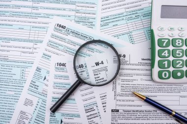 tax forms are not carefully arranged in the workplace in the office. The concept of tax forms