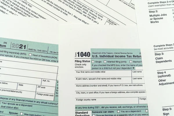 Empty 1040 Individual Tax Form Ready Fill Office Desk Concept — Fotografia de Stock