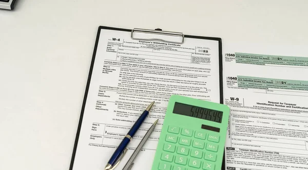 Tax Forms Current Year Citizens File Return Documents Fill Out — Stockfoto