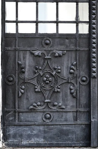 Element Forged Gate Close Antique Church Door — Stock Photo, Image