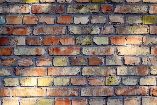 Abstract Background Texture Old Brick Wall Close Orange Red Yellow — Foto Stock