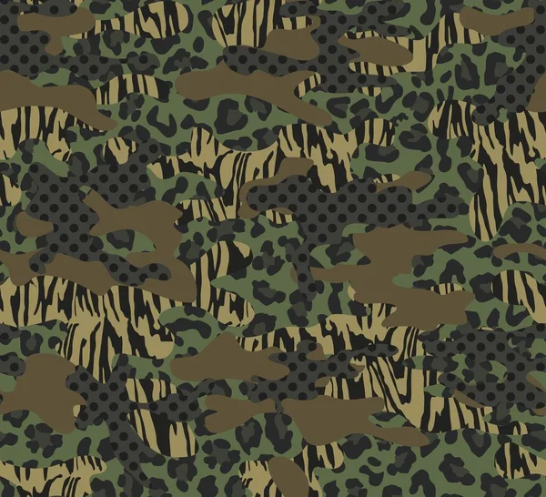 Abstract Vector Military Camouflage Pattern Trendy Army Texture Textiles — Stock Vector