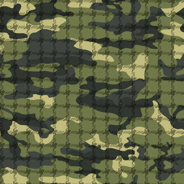 纺织品上的矢量军用迷彩图案 流行的军用纹理 — 图库矢量图片