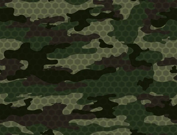 Abstract Vector Militair Camouflage Patroon Trendy Legertextuur Textiel — Stockvector