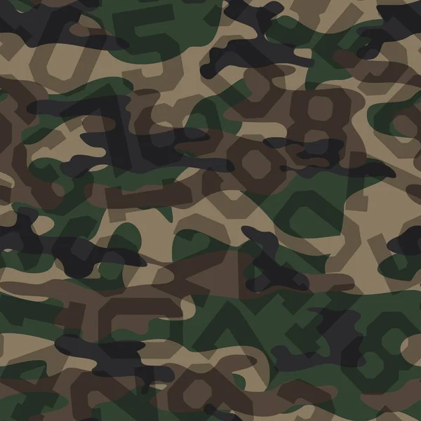 Patrón Camuflaje Militar Vector Abstracto Textura Del Ejército Moda Textiles — Vector de stock