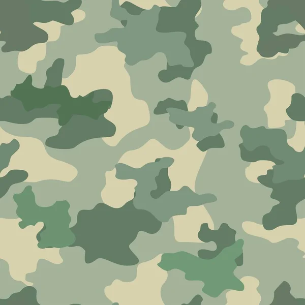 Camouflage Vector Seamless Pattern Military Texture Army Uniform Ornament — Stock Vector