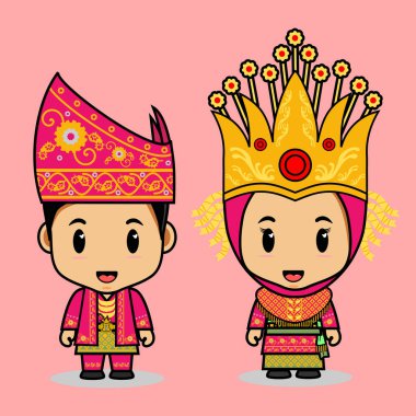 Geleneksel Jambi kıyafetleri, Endonezya 'daki düğünler veya geleneksel etkinlikler için.