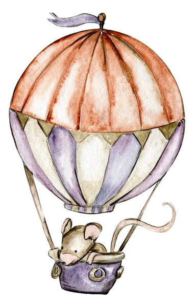 Aquarela Viajando Mouses Aventura — Vetor de Stock