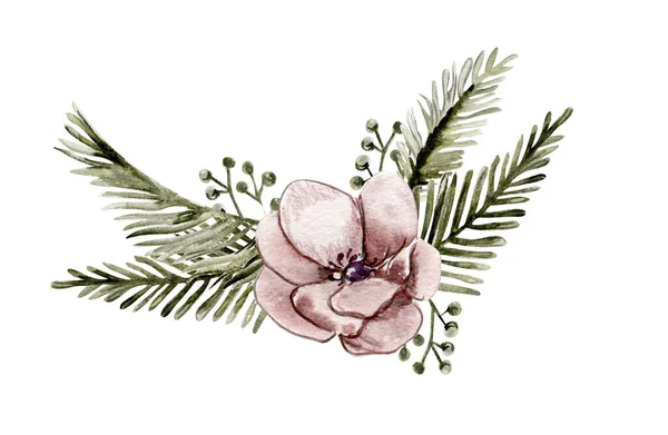 Композиція Акварельних Романтичних Вінтажних Квіткових Рам — стокове фото