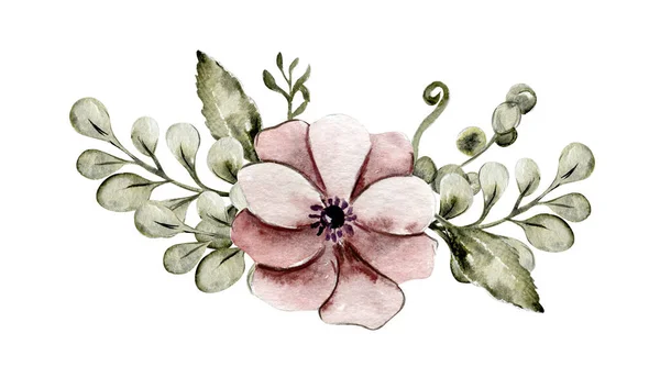 Aquarell Romantische Vintage Blume Rahmen Komposition — Stockfoto