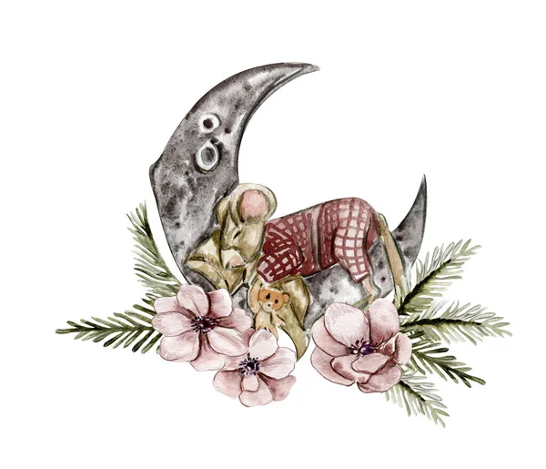 Композиція Акварельних Романтичних Вінтажних Квіткових Рам — стокове фото