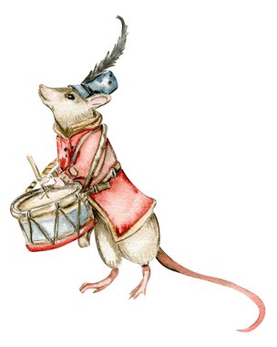 Suluboya sirk sevimli hayvanlar palyaço fare maskeli at