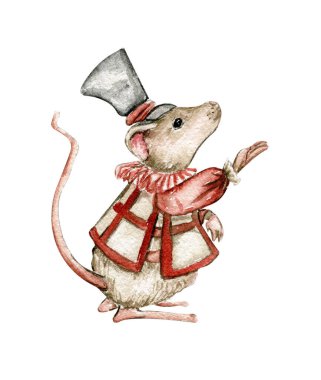 Suluboya sirk sevimli hayvanlar palyaço fare maskeli at