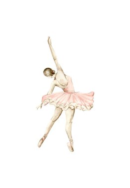 dans eden pembe elbiseli balerin