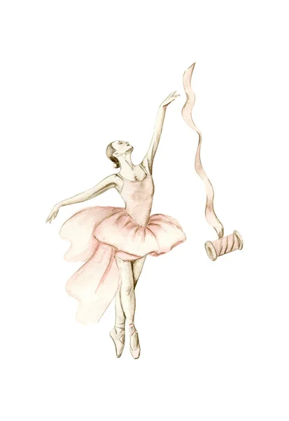 穿着粉色衣服跳舞的芭蕾舞演员 — 图库照片