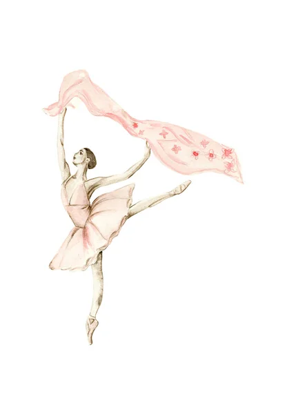 Dancing Ballerina Pink Dress — Stock Photo, Image