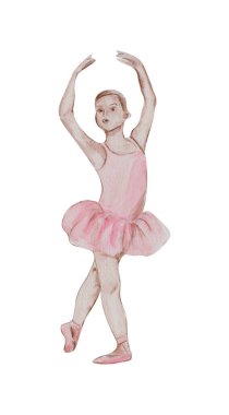 Suluboya dans eden küçük balerinler