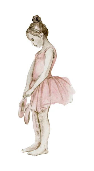 Aquareldansen Kleine Ballerina — Stockfoto
