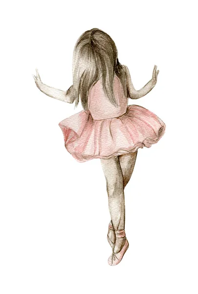 Akvarel Tanec Malé Baleríny — Stock fotografie