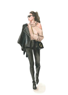 Suluboya moda sokak kızı