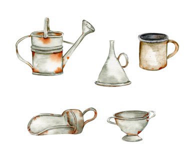 El boyası suluboya paslı eski element