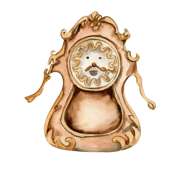 Винтажные Часы Ручной Работы Глазами Ртом Сказки — стоковый вектор