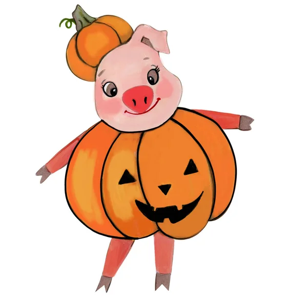 Animales Lindos Disfraz Halloween — Vector de stock