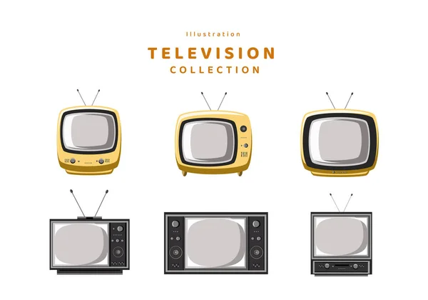 Complete Television Collection Vector Illustration — Stock Vector