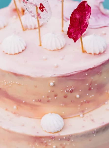 Torta Compleanno Una Bambina — Foto Stock