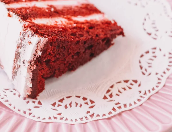 Red Velvet Cake Portion — Zdjęcie stockowe