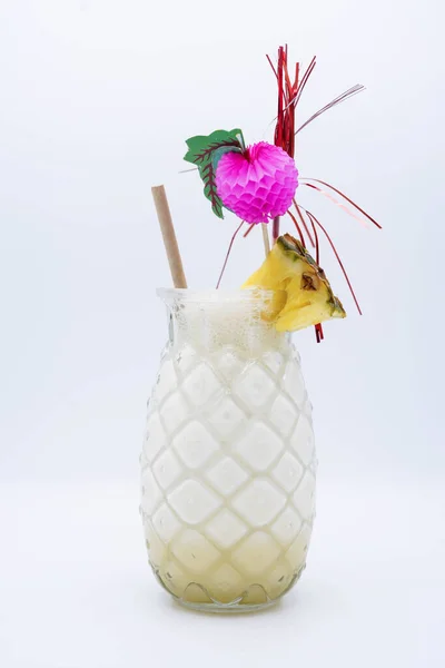 Pina Colada Cocktail Served Pineapple Shaped Glass —  Fotos de Stock