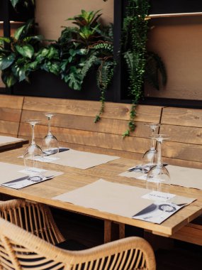 Image of tropical plants inside a restaurant