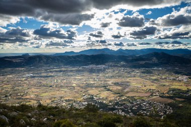 Landscape view of the mountains and clouds, beautiful nature of Montgo mountain, Spain