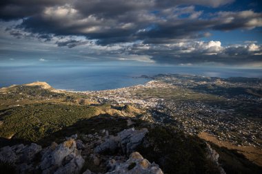 Landscape view of Javea from the Montgo mountain, costa blanca, Xabia, Spain