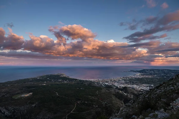 Landscape View Javea Montgo Mountain Sunset Costa Blanca Xabia Spain — Stockfoto