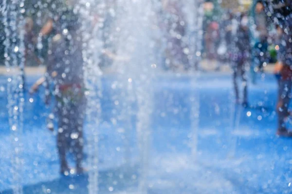 Agua Verano Infantil Fuente Diversión Mojado Feliz —  Fotos de Stock