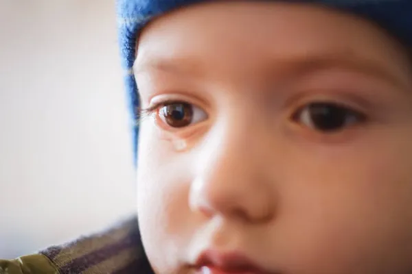 Enfant Pleurer Garçon Expression Enfant Tête — Photo