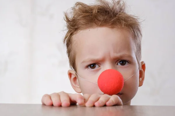 Nose Clown Background White Child Kid Carnival — Stock Photo, Image