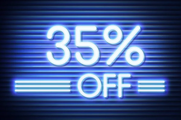 Price labele sale promotion market discount percent. store offer Neon glow numbers 35 off