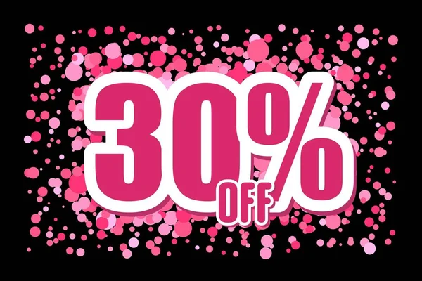 Price Labele Sale Promotion Market Discount Percent Banner Shop Pink — 图库矢量图片