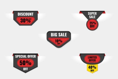 Sale label banner background vector hot offer. shopping money