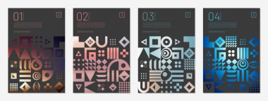 Geometric pattern cover background abstract design vector minimal. retro