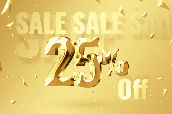 Golden Inscription Golden Background Price Labele Sale Promotion Market Discount — Stock fotografie