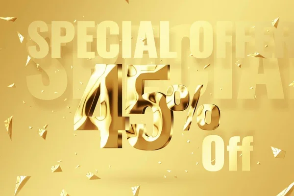 Golden Inscription Golden Background Price Labele Sale Promotion Market Discount — Zdjęcie stockowe
