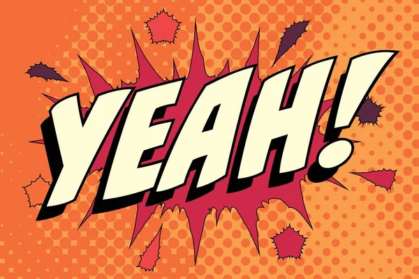 Yeah Abstract cartoon frame vector background design balloon. vintage retro