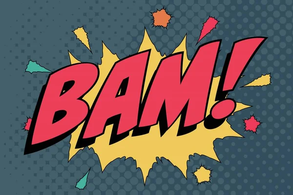 Bam Abstract Cartoon Frame Vector Background Design Balloon Retro Word — 图库矢量图片